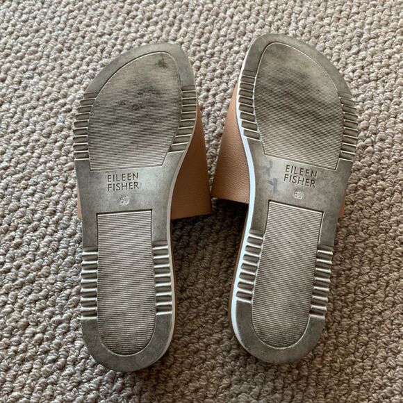 EILEEN Fisher leather tan sandals women’s size 6.5 - Picture 6 of 9